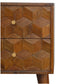 Chestnut Cube Carved Solid Wood Bedside