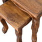 Artisan Chestnut French Style Wooden Stool Set