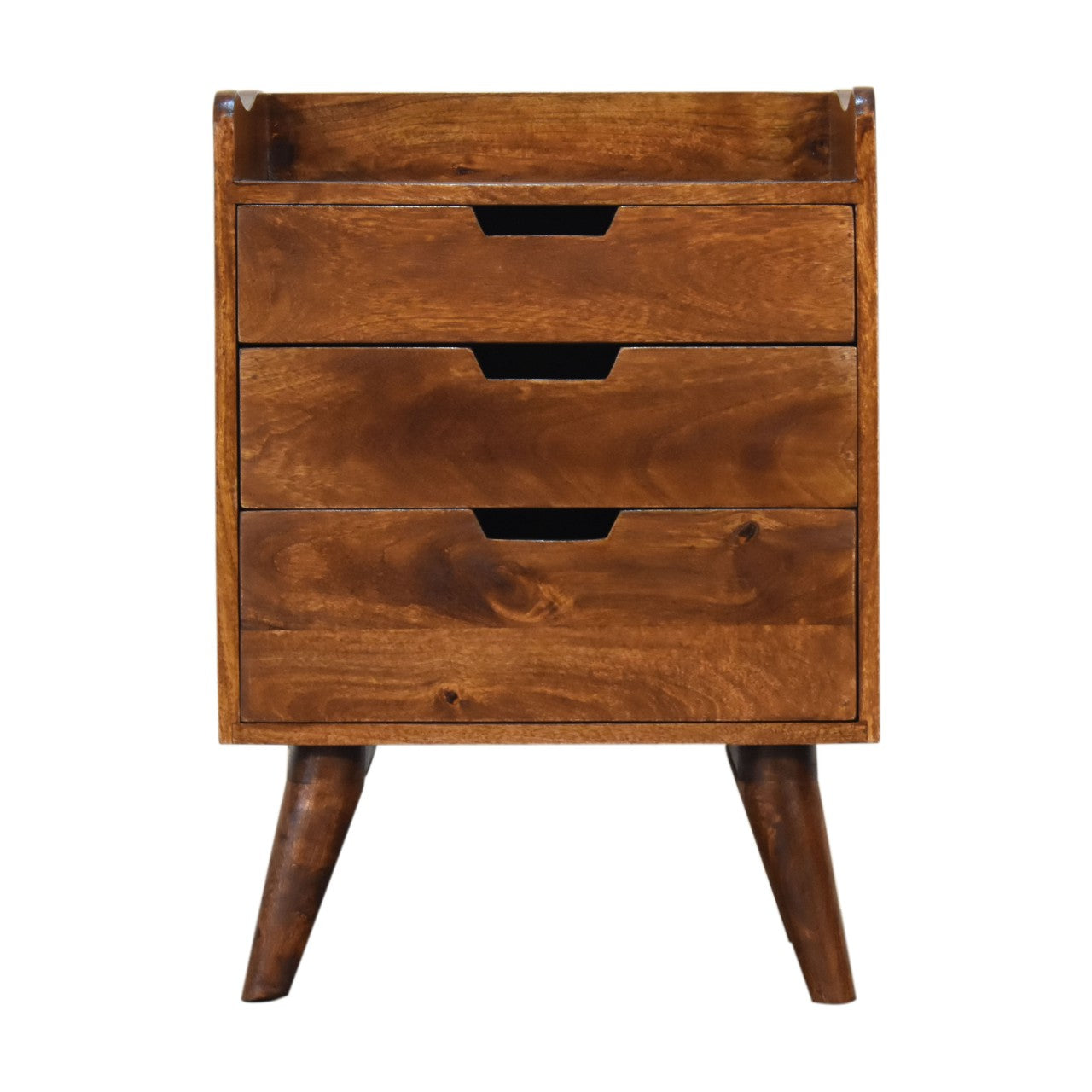 Artisan Chestnut Gallery Back Wooden Bedside