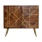 Chestnut Gold Inlay Abstract Wooden Sideboard