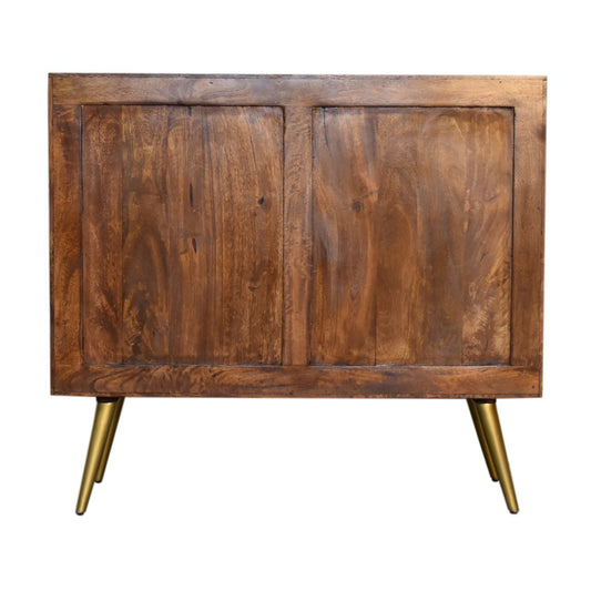 Chestnut Gold Inlay Abstract Wooden Sideboard