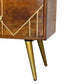 Chestnut Gold Inlay Abstract Wooden Sideboard