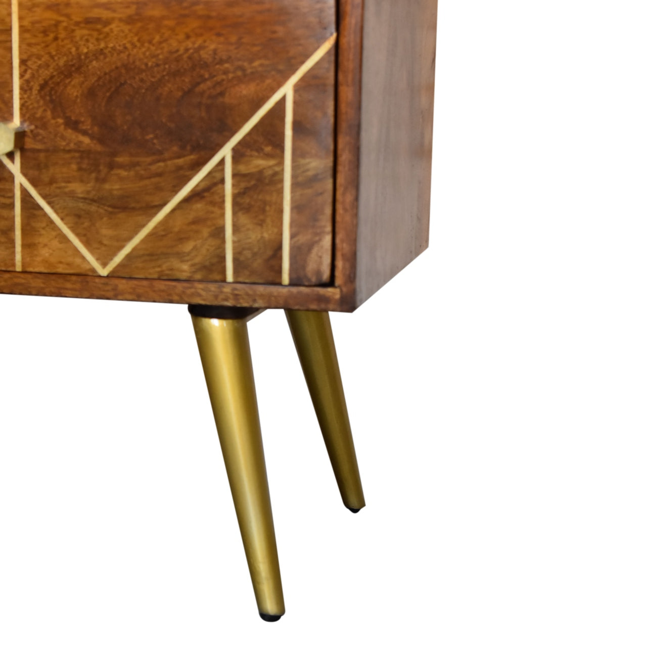 Chestnut Gold Inlay Abstract Wooden Sideboard