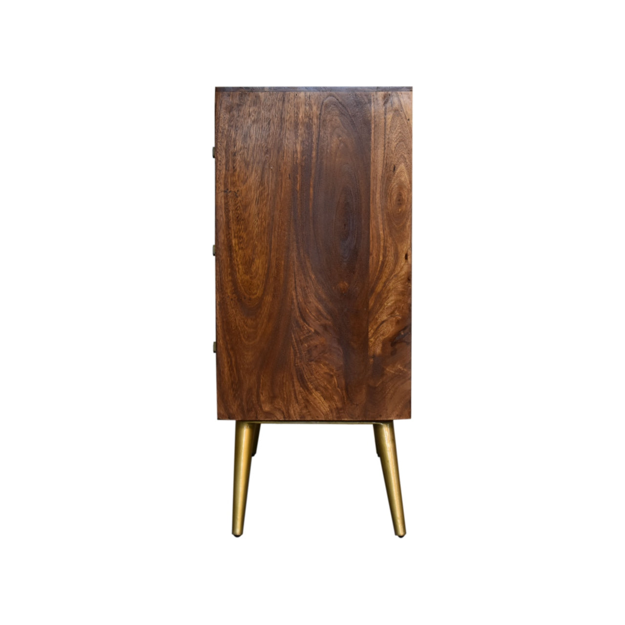 Chestnut Gold Inlay Abstract Wooden Sideboard