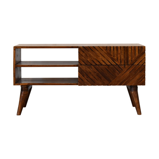 Chestnut Lille Solid Wood Media Unit