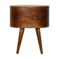 Chestnut Rounded Solid Wood Bedside