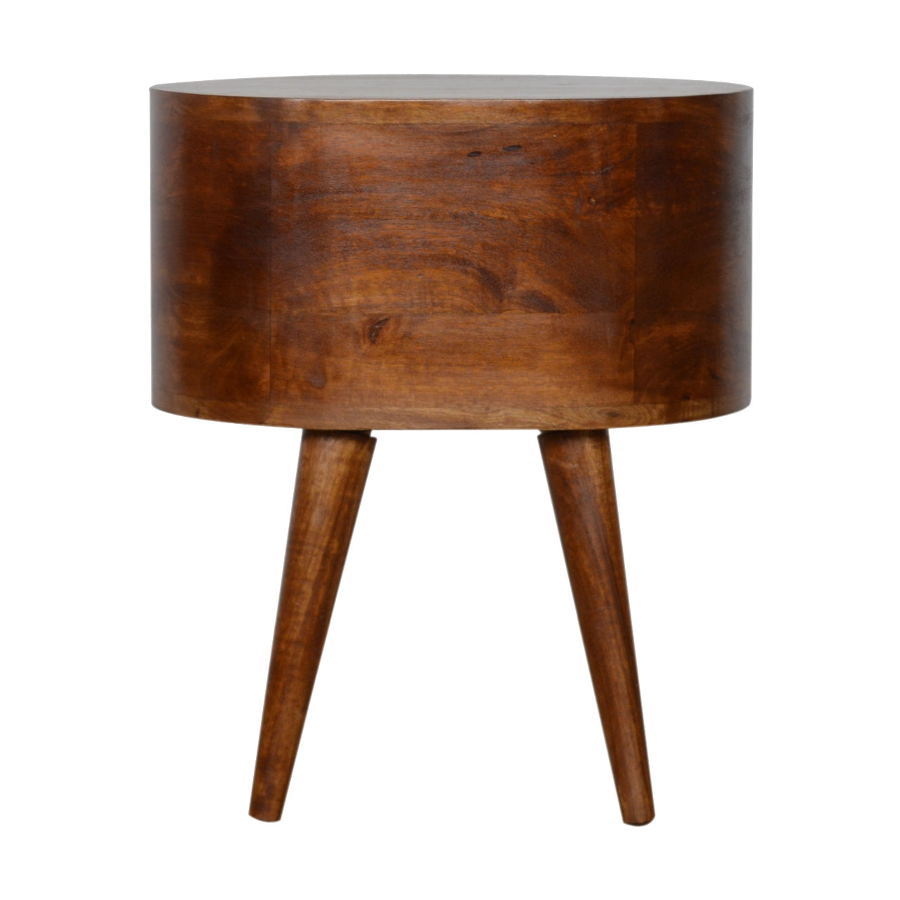 Chestnut Rounded Solid Wood Bedside