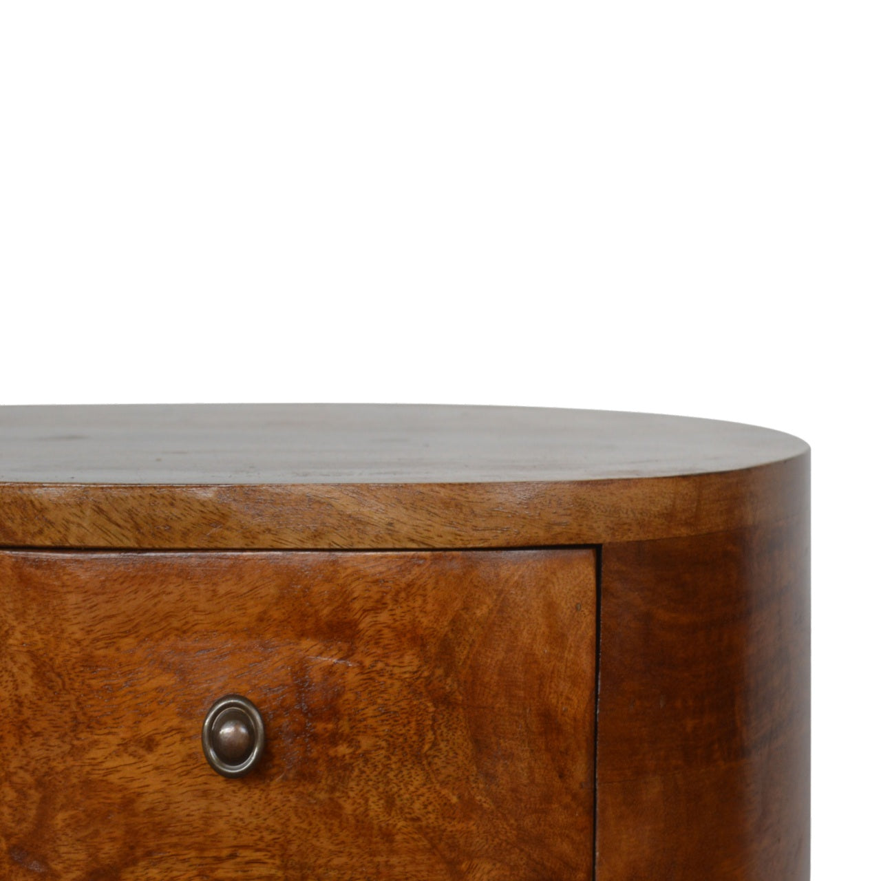 Chestnut Rounded Solid Wood Bedside