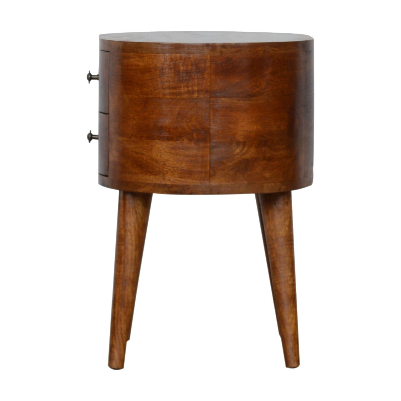 Chestnut Rounded Solid Wood Bedside