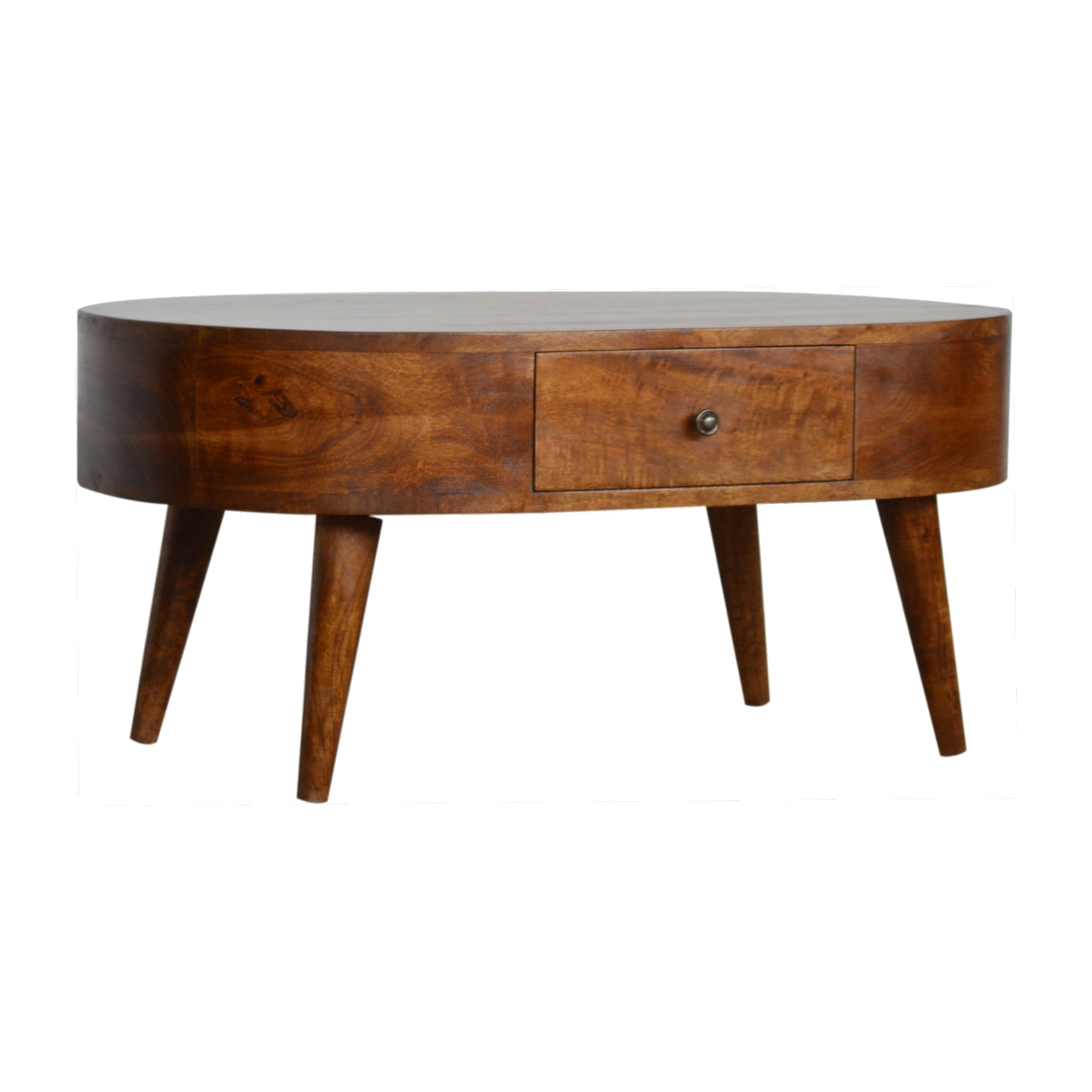 Chestnut Rounded Solid Wood Coffee Table