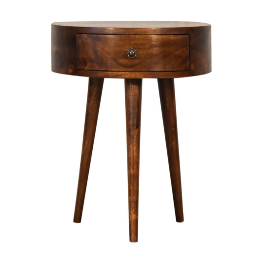 Chestnut Semi Circle Solid Wood Bedside