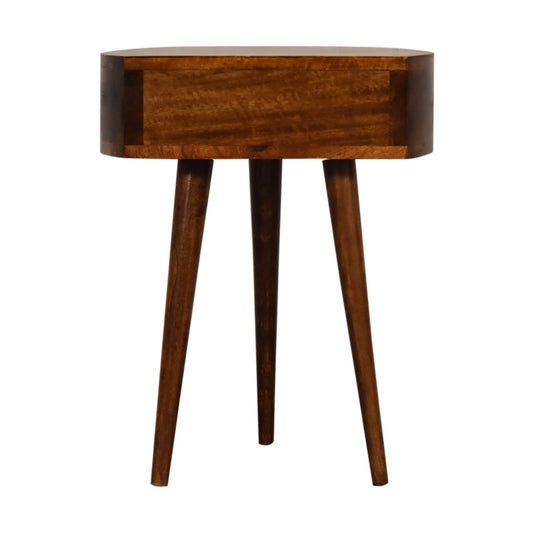 Chestnut Semi Circle Solid Wood Bedside