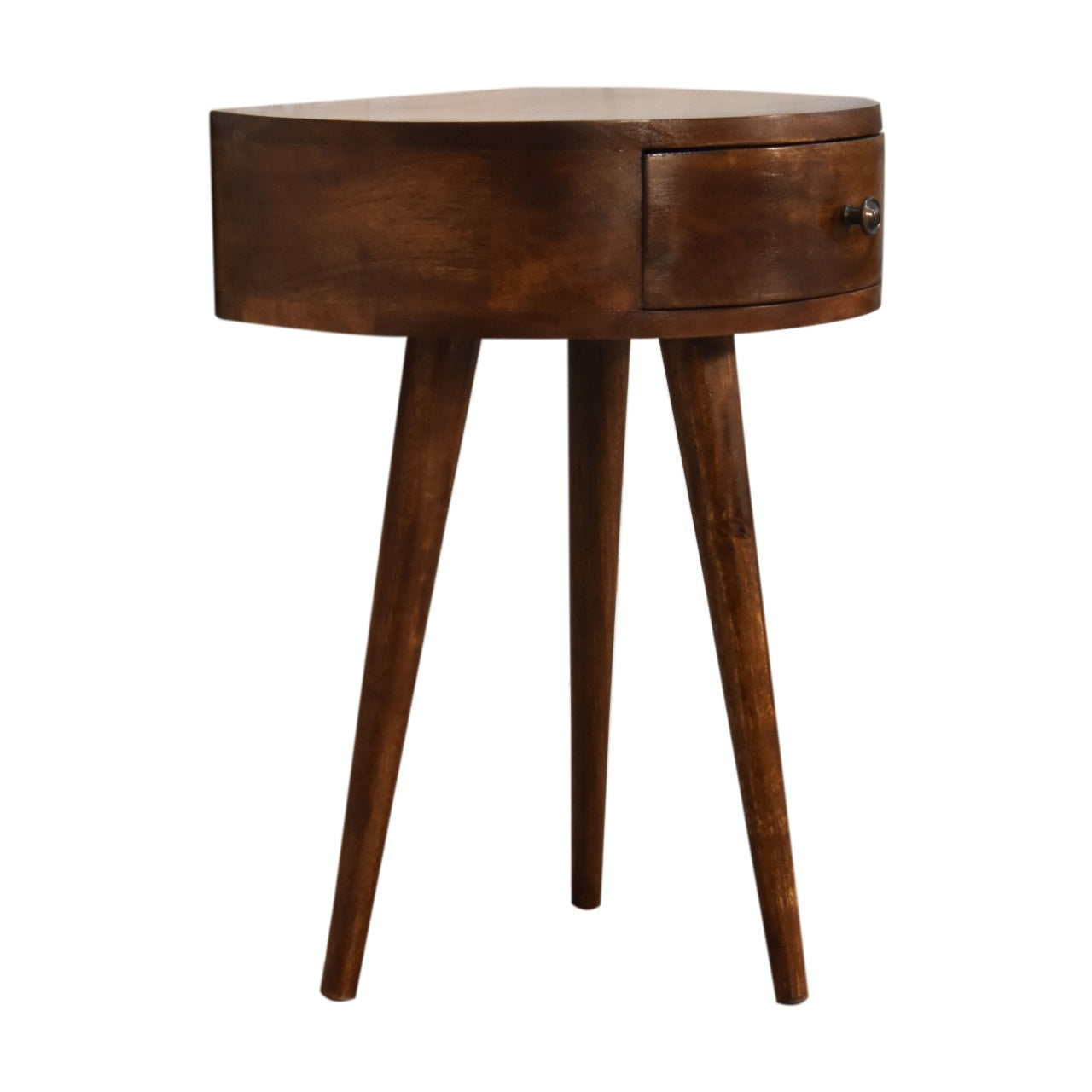 Chestnut Semi Circle Solid Wood Bedside