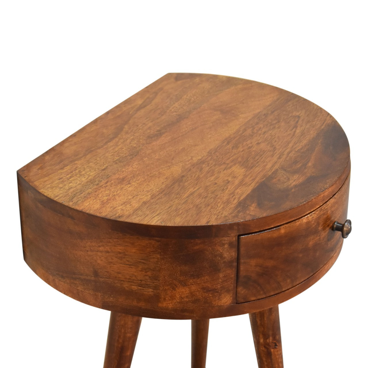 Chestnut Semi Circle Solid Wood Bedside