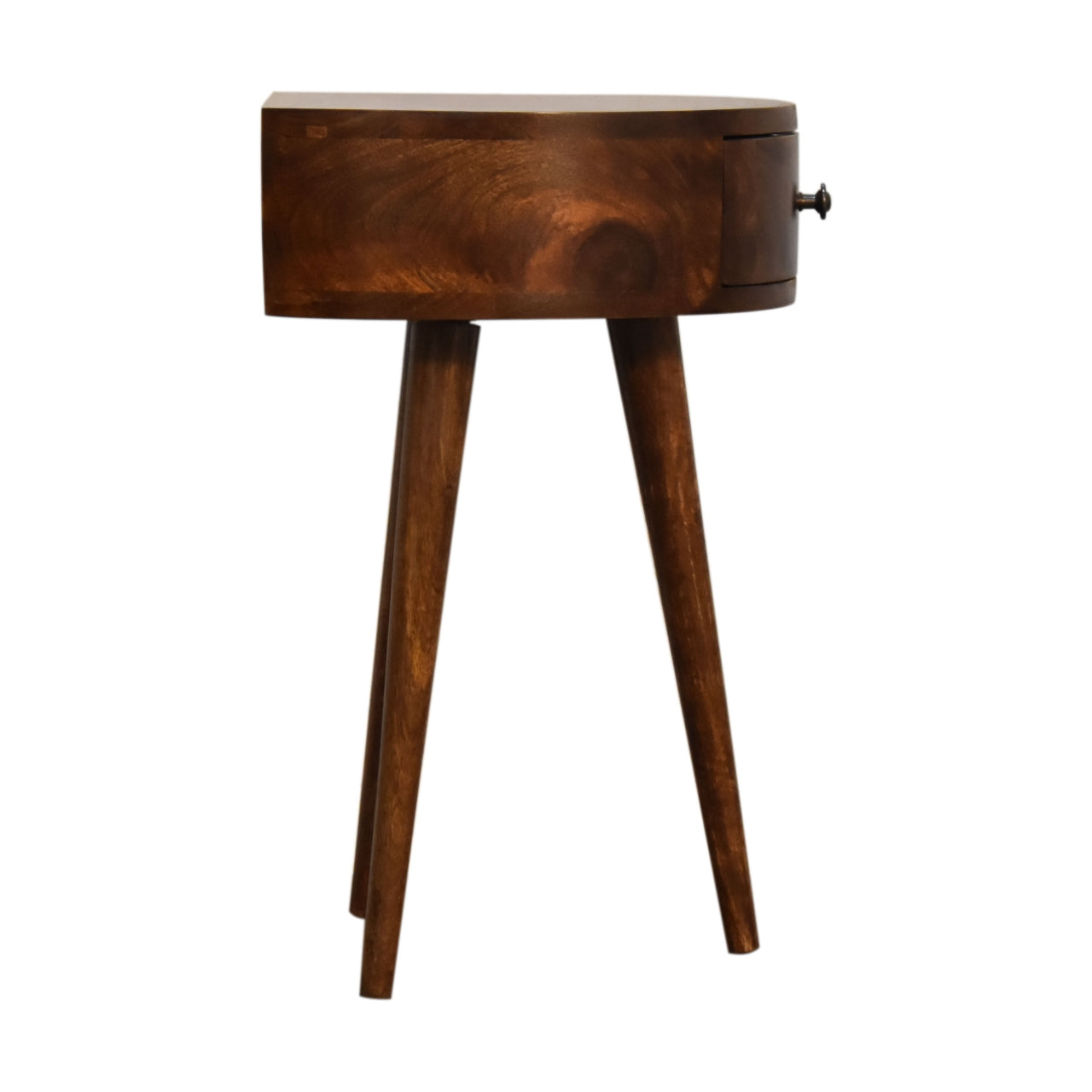 Chestnut Semi Circle Solid Wood Bedside