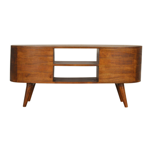 Chestnut Wave Solid Wood Entertainment Unit