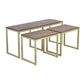 Chunky Gold Set of 3 Solid Wood Table