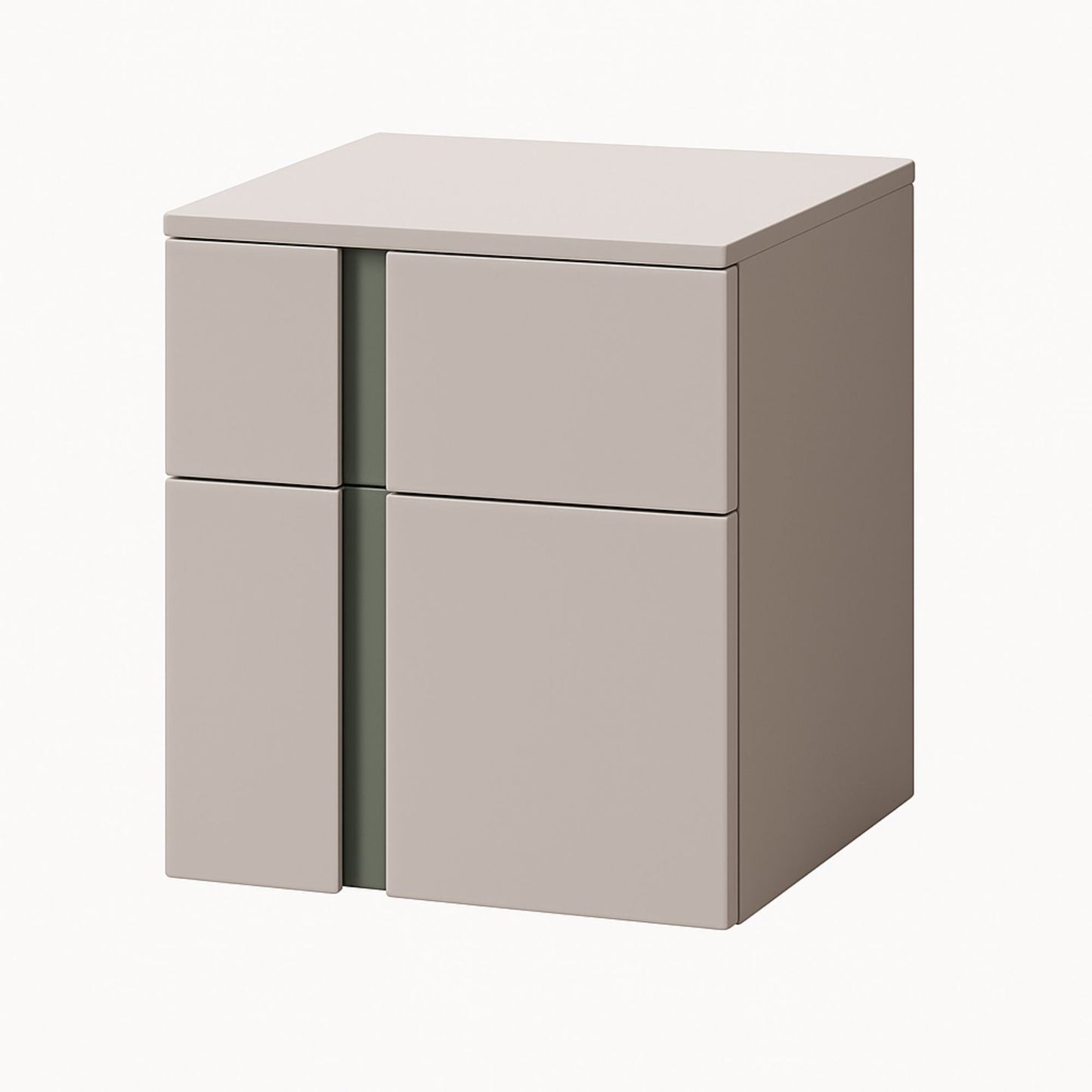 Beige cabinet with two doors on a white background