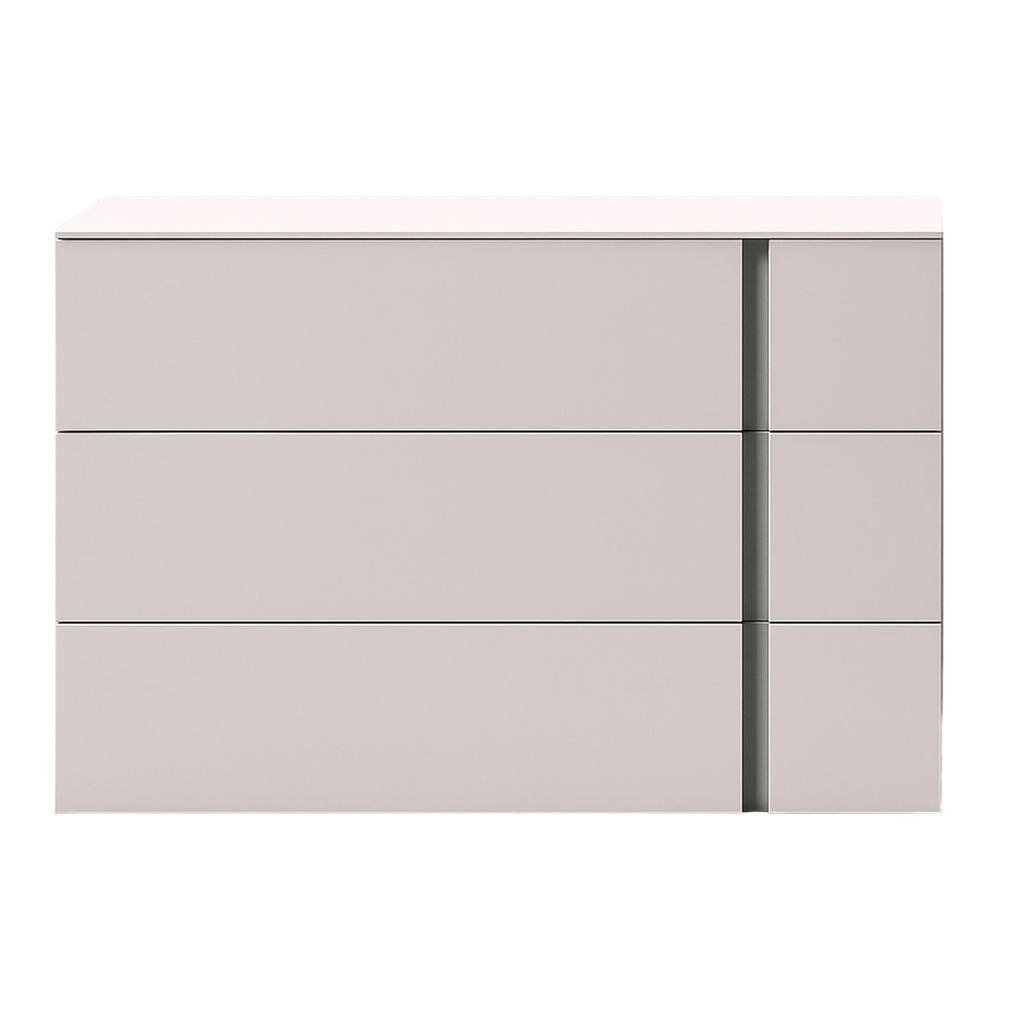 Light gray panel with a central dark gray line on a white background
