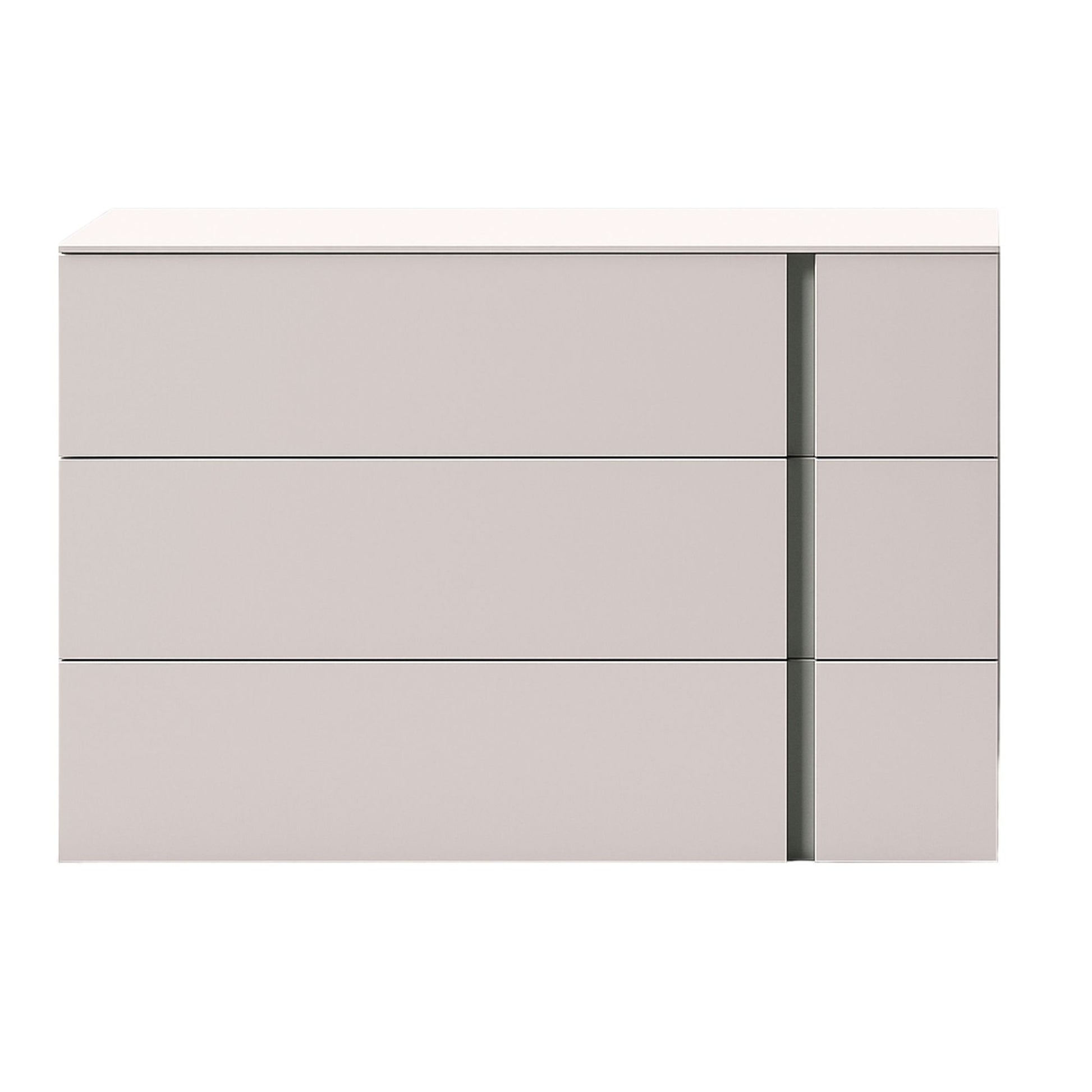 Light gray panel with a central dark gray line on a white background