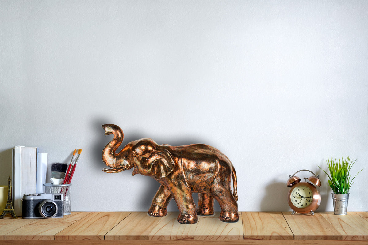 Copper Finish Large Elephant Artisan Figurine