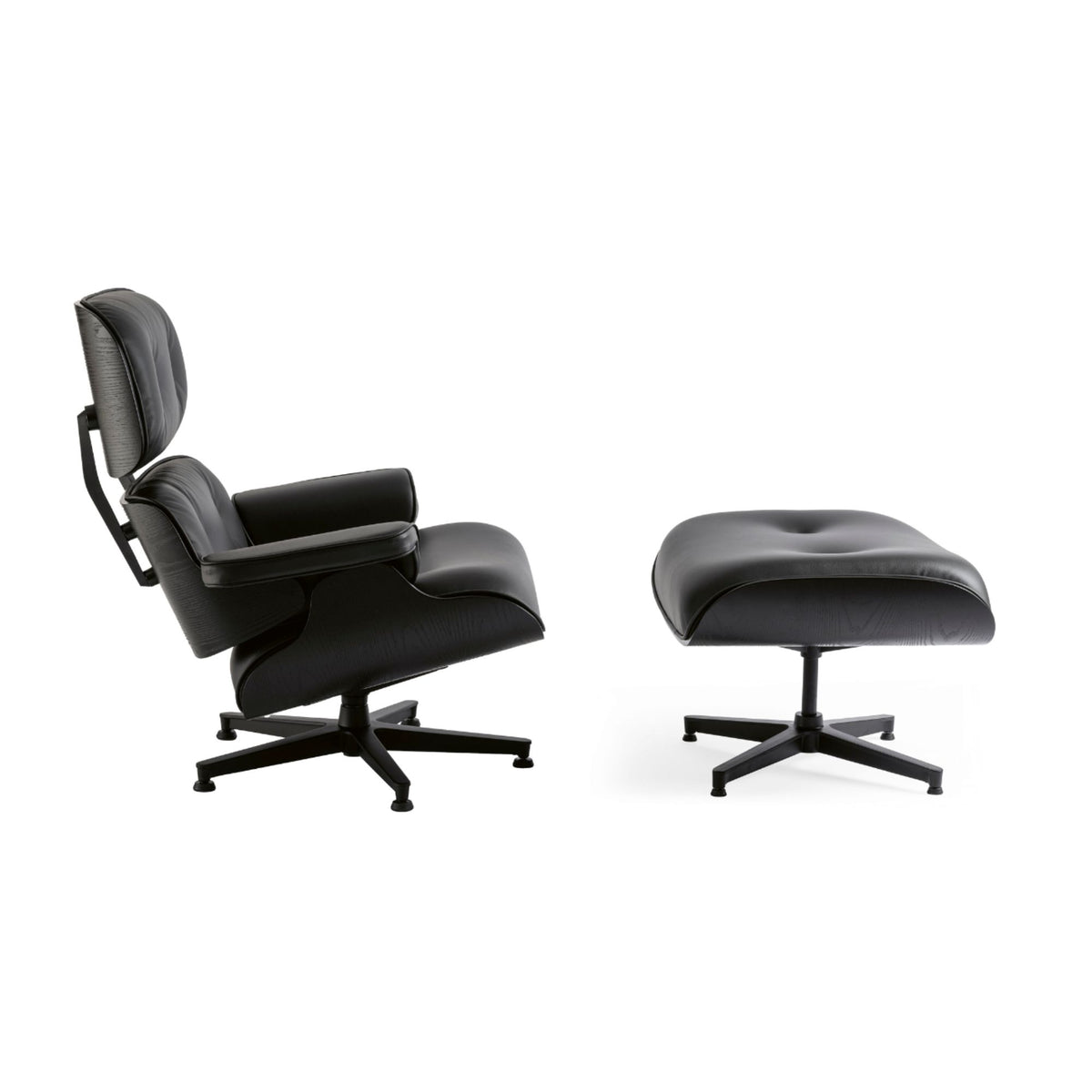 CTS Design lounge chair and matching pouf shown together on a white background