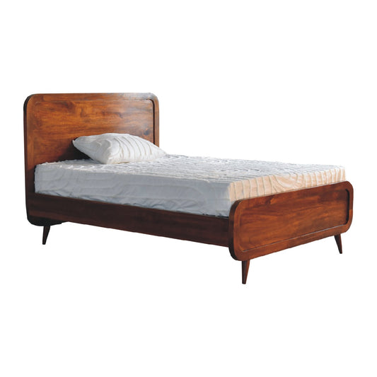 Curved Chestnut Artisan Double Bed