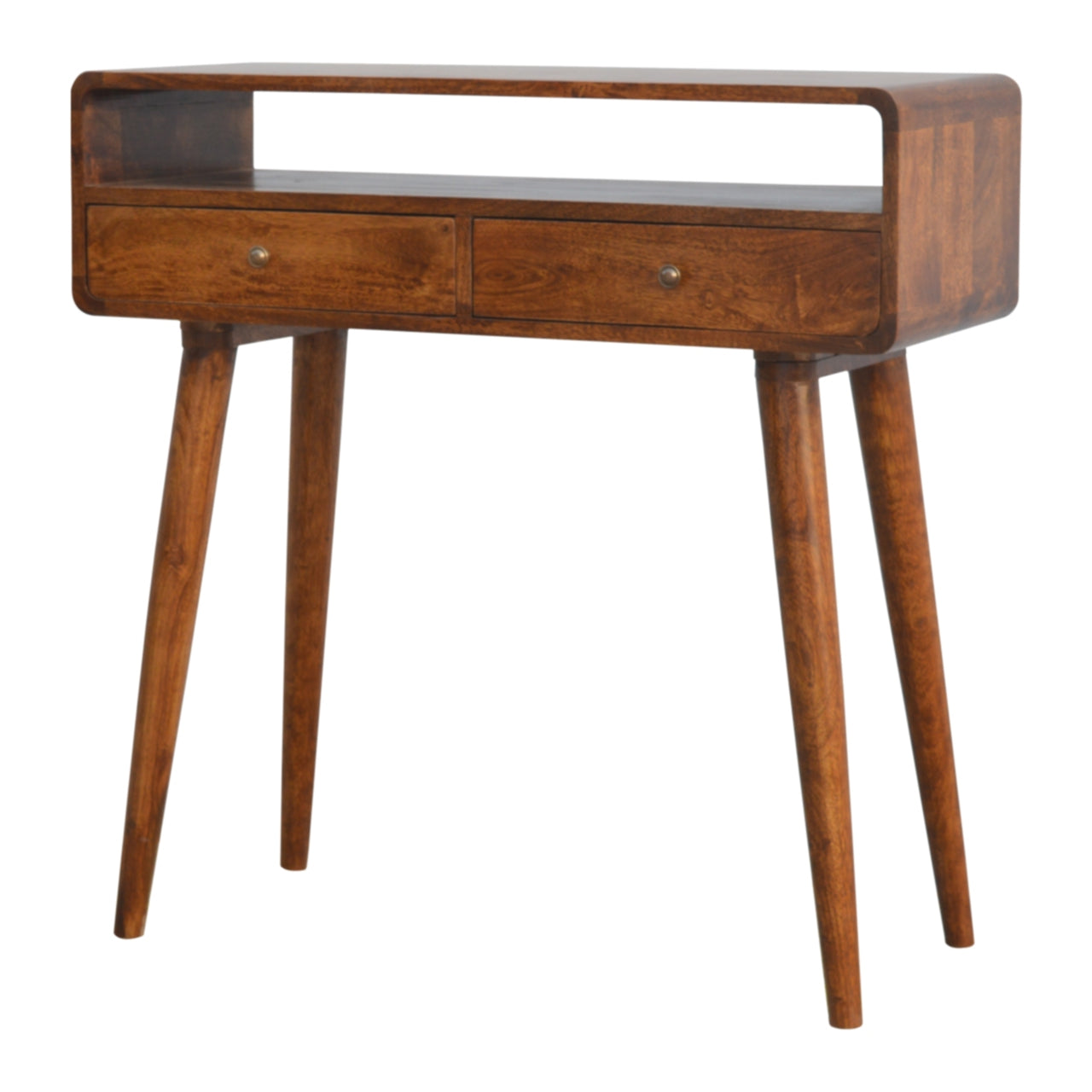 Curved Chestnut Console Table by Artisan Furniture