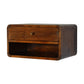 Curved Chestnut Wall Mounted Bedside with Open Slot by Artisan Furniture