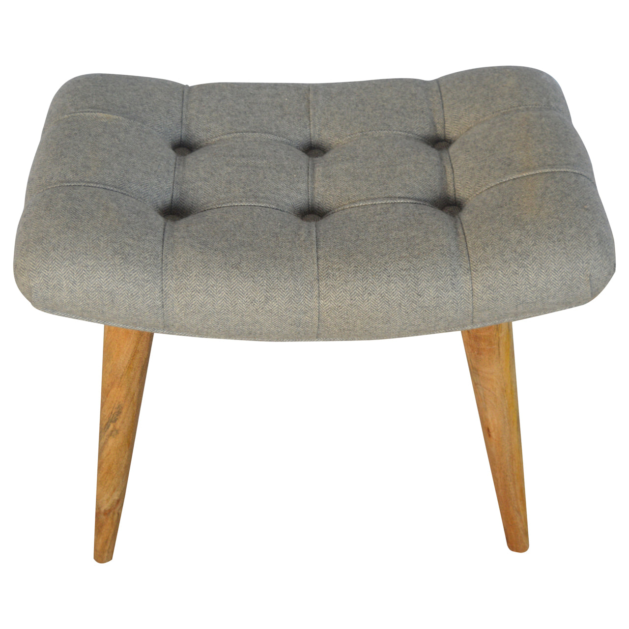 Curved Grey Tweed Bench by Artisan Furniture