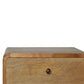 Curved Oak-Ish Solid Wood Bedside