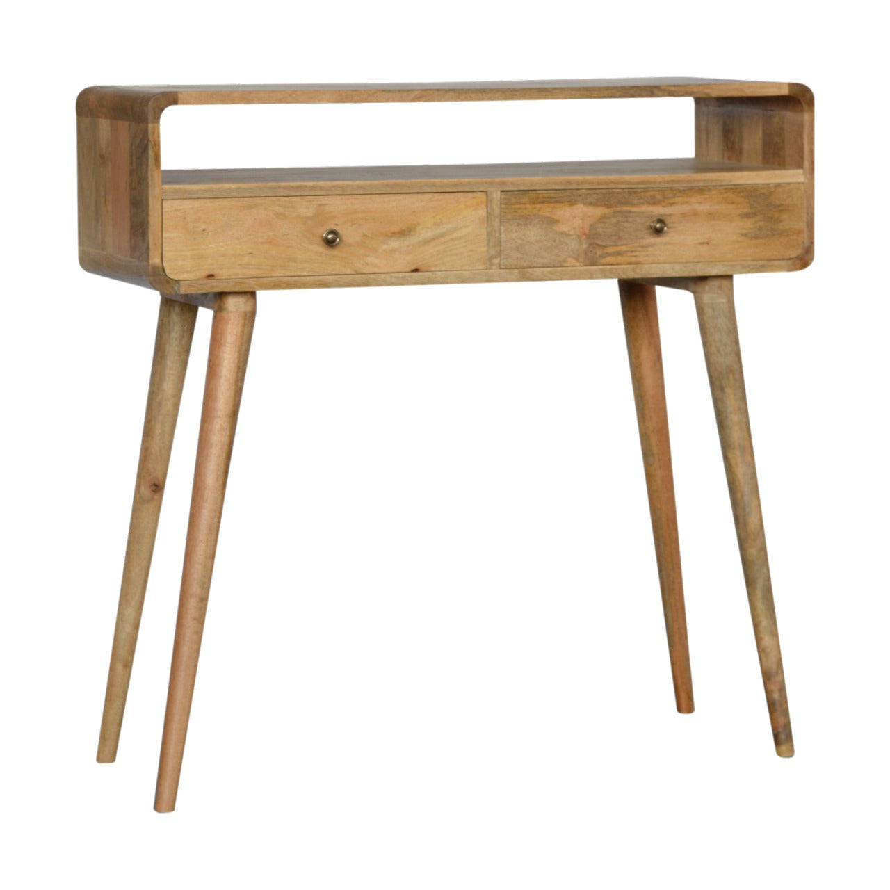 Curved Oak-Ish Console Table by Artisan Furniture