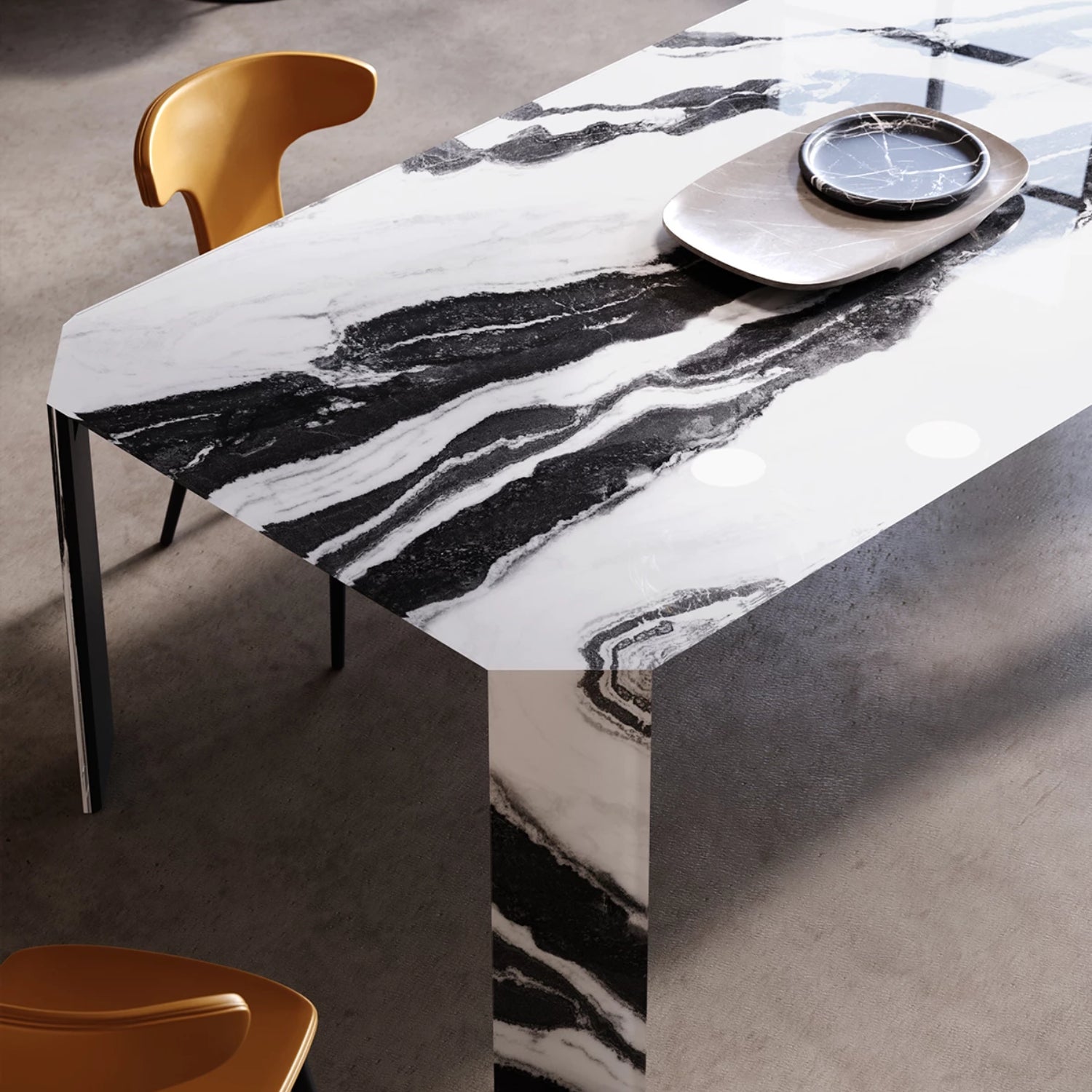 Panta Collection Table Panta Rei Elegant Glass Dining Table | Italian Nature-Inspired Design ...