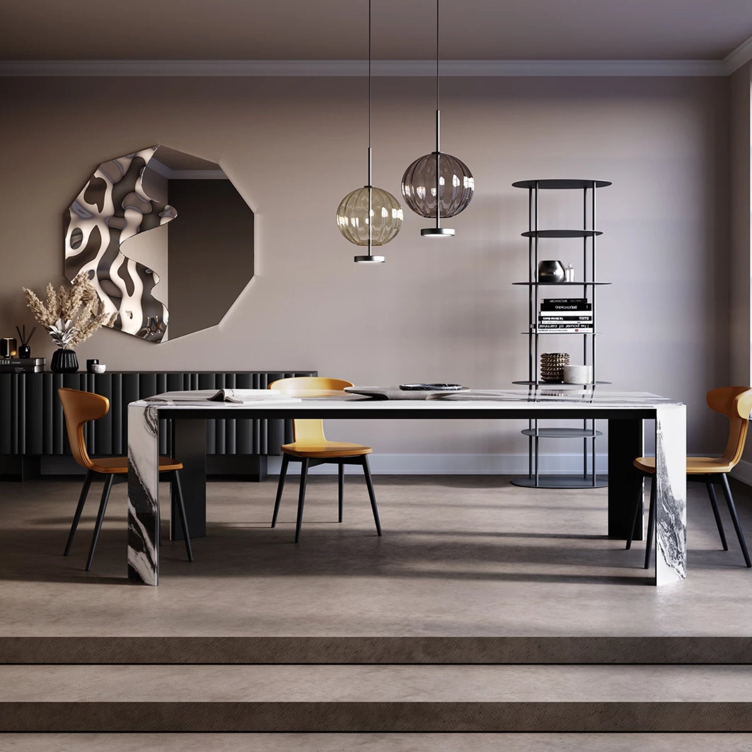 Panta Collection Table Panta Rei Elegant Glass Dining Table | Italian Nature-Inspired Design ...