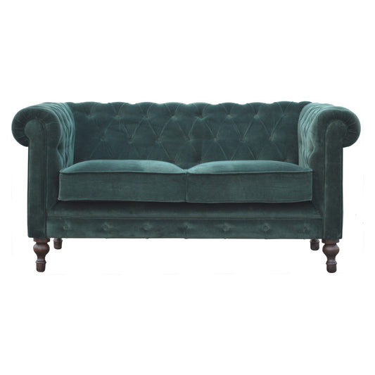 Emerald Green Velvet Chesterfield Sofa by Artisan Furniture
