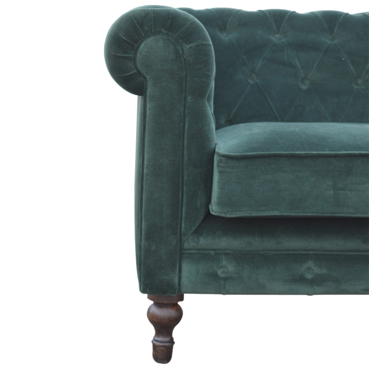 Emerald Green Velvet Chesterfield Sofa by Artisan Furniture