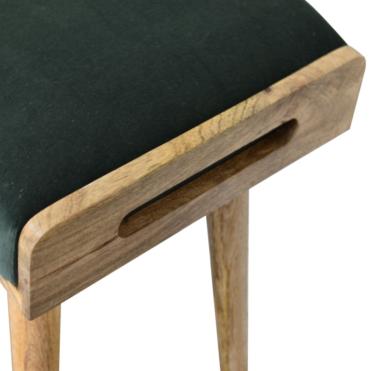 Artisan Emerald Velvet Tray Style Footstool