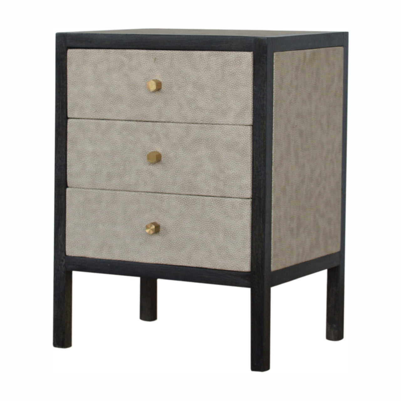 Faux Leather Solid Wood Bedside