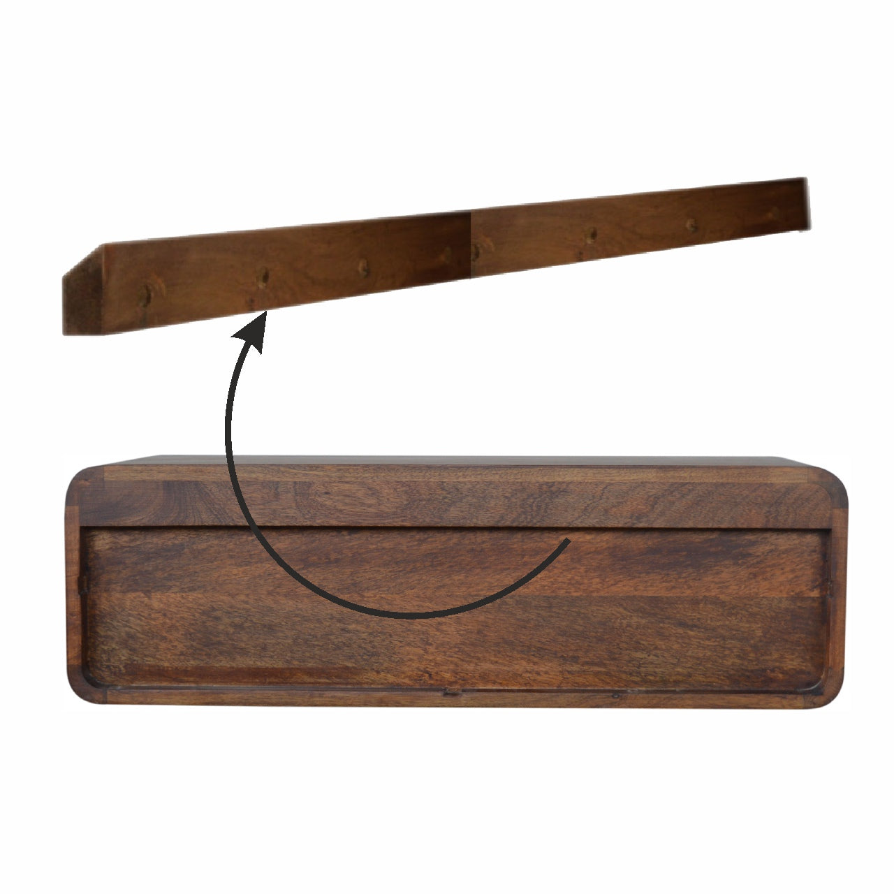 Floating Chestnut Open Wooden Console