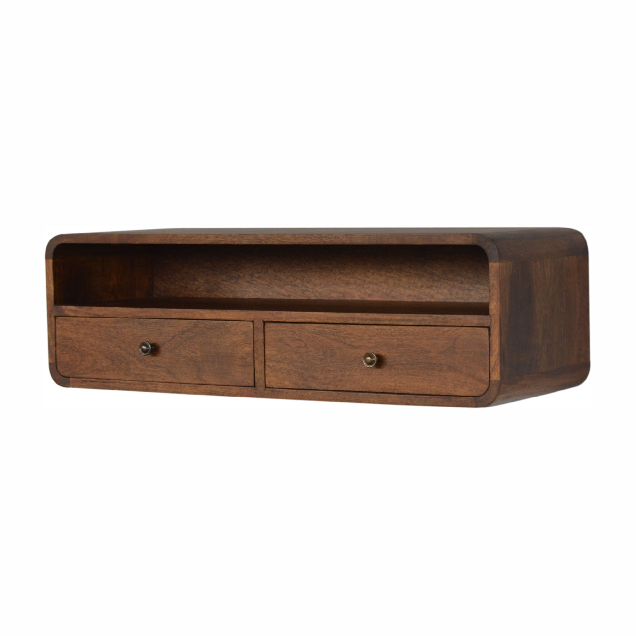 Floating Chestnut Open Wooden Console