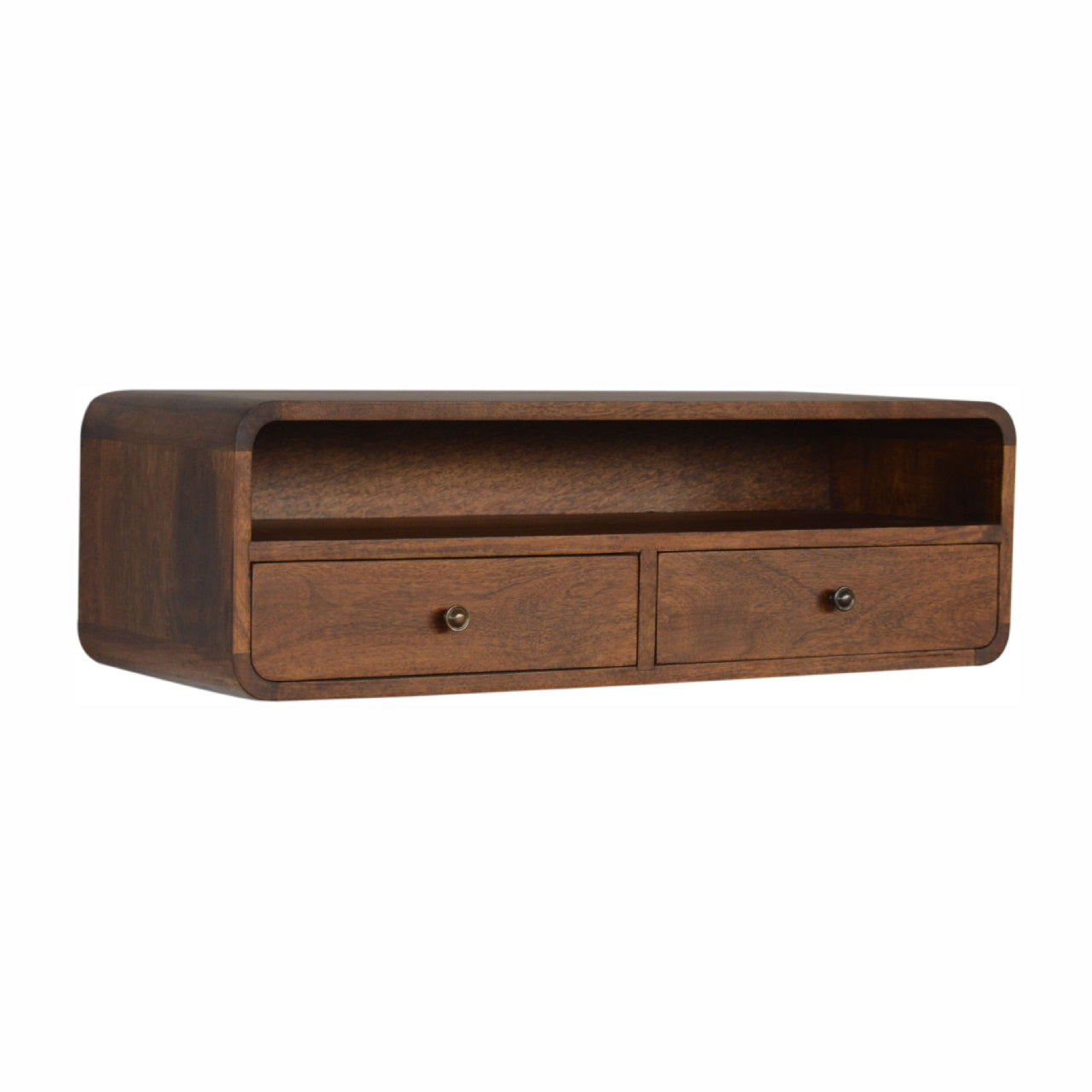 Floating Chestnut Open Wooden Console