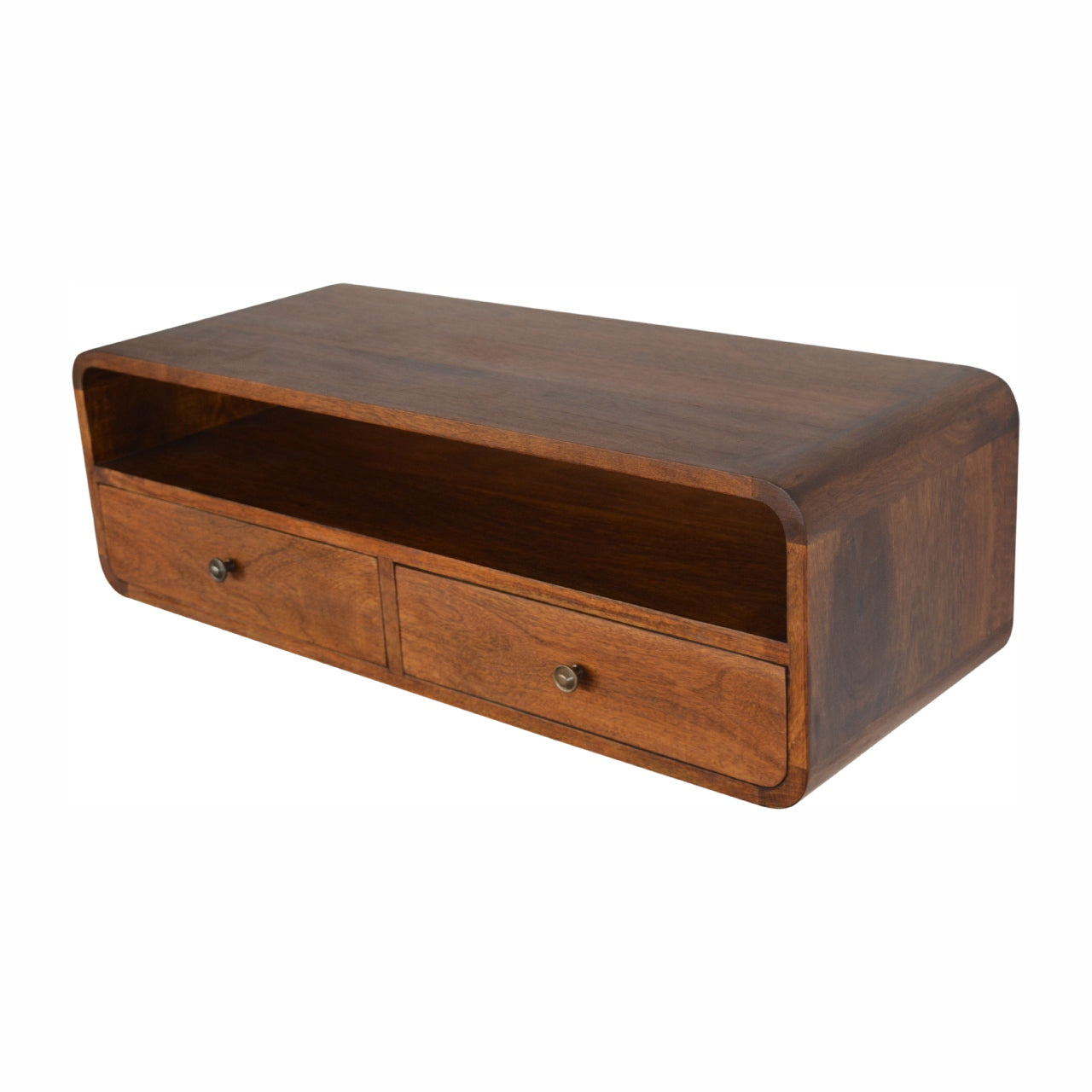 Floating Chestnut Open Wooden Console