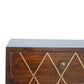 Geometric Brass Inlay 2 Drawer Bedside Cabinet by Artisan Furniture