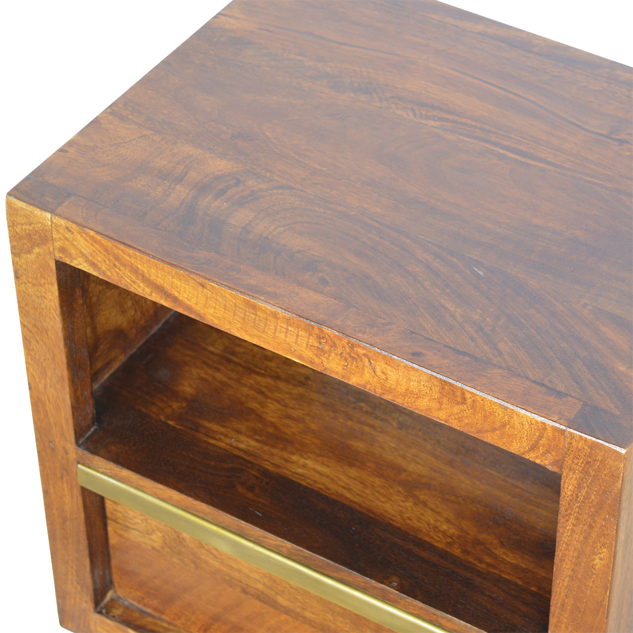 Gold Bar Chestnut Bedside by Artisan Furniture