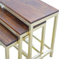Golden Stool Set of 3 with Chunky Wooden Top by Artisan Furniture