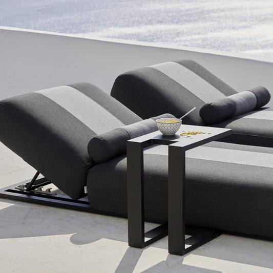 Grattoni Joy Striped Outdoor Sunbed with Adjustable Backrest & Cushion