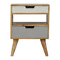 Grey and White Cut-Out Solid Wood Bedside