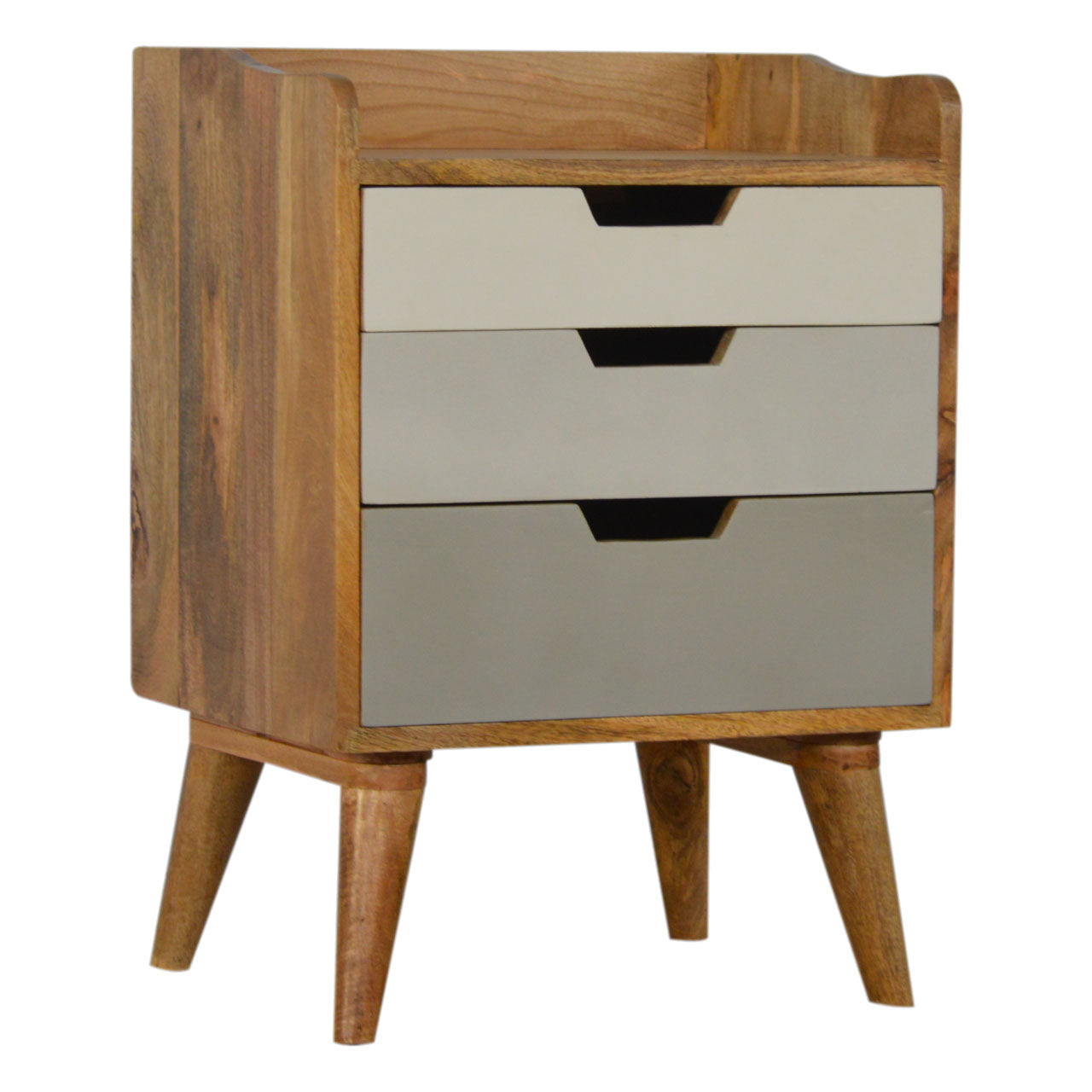 Grey and White Gradient Bedside Table by Artisan Furniture