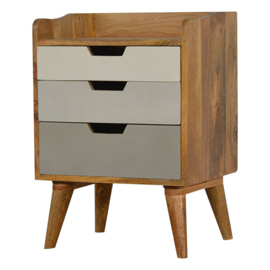 Grey and White Gradient Bedside Table by Artisan Furniture