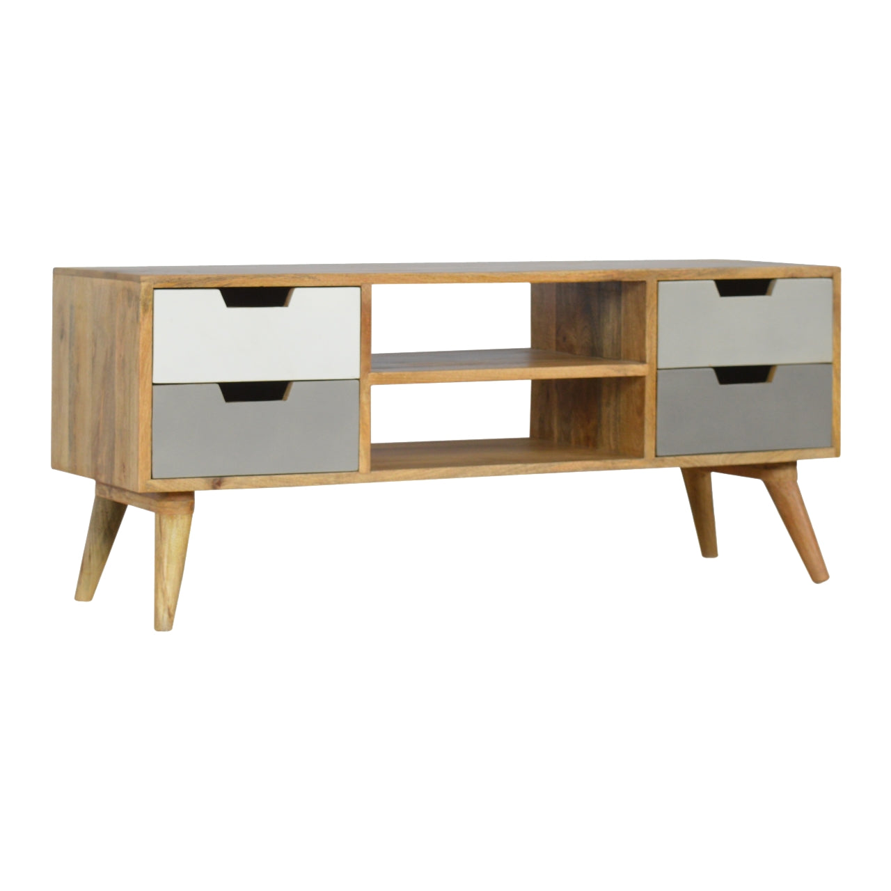 Grey Painted Open TV Unit by Artisan Furniture